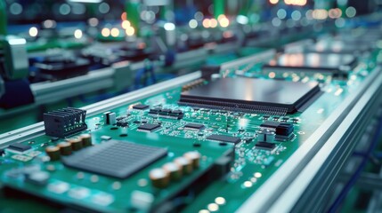 Future technology and electronic circuit board, high-tech engineer in Industry 4.0