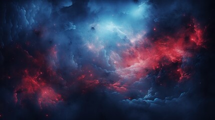 Fototapeta premium blue and red fractal clouds with a surreal atmosphere 
