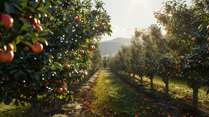 Fototapeta premium Digital Orchard CuttingEdge Technology for Precision Farming and Bountiful Harvests