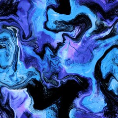 Abstract Digital Painting Liquid Fluid Wavy Marble Seamless Textile Pattern Batik Background