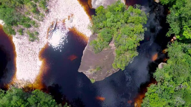 aereal view of churun river in venezuela