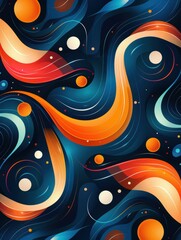 Abstract Neon Swirls Design