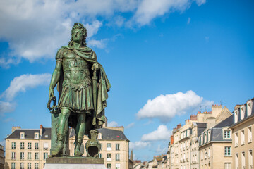Louis XIV Statue in Place Saint Sauveur, Caen, Normandy, France