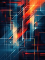 Fototapeta premium Neon Geometric Abstract Design