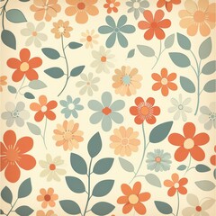 Retro Flower Pattern Design