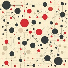 Retro Abstract Pattern With Circles and Lines