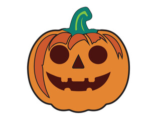 Pumpkin set. Orange pumpkin with smile for your design for the holiday Halloween. Vector illustration.
