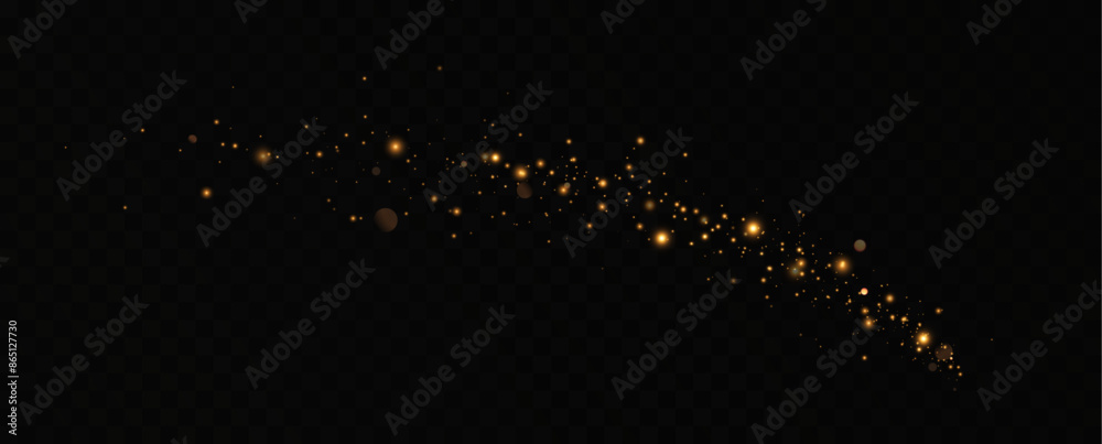 Aufkleber golden sequins glow with many lights. glittering dust. luxurious background of golden particles.