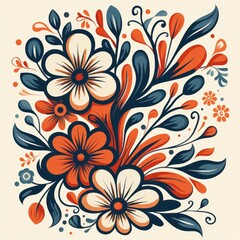 Retro Psychedelic Flower Pattern
