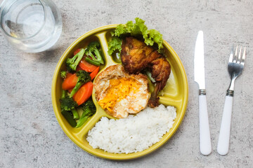 healthy food menu in a container