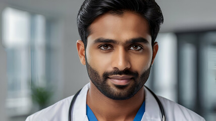 Indian male medical assistant on world nurse day.