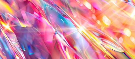 Vintage Retro Design with Multicolored Holographic Abstract Background