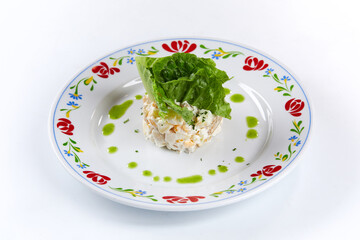 russian salad on the plate