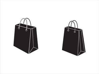Man Woman Shopping Bag silhouette design vector art AI Generated 