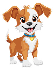 small puppy dog flat cartoon vector illustration