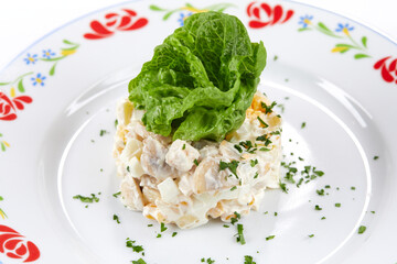 russian salad on the plate