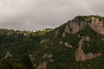 View of plateau houses. Giresun, Türkiye