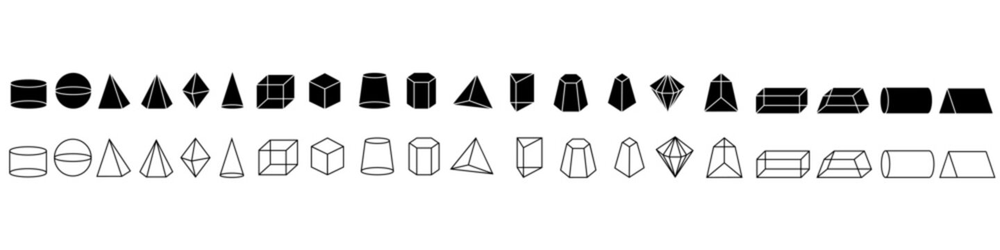 Geometric figure icon vector set. Geometry illustration sign collection. Figure symbol or logo.