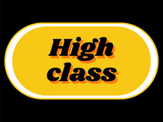 Yellow shape graphic design and high class writing with black background 