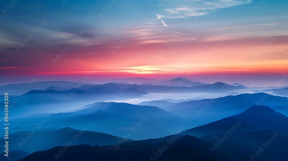 Wall mural Beautiful sunset photo, river and sky horizon, lake, colorful