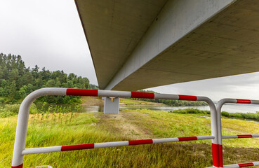 Bicycle route for a trip around Lake Czorsztyn, panorama of the Tatra Mountains