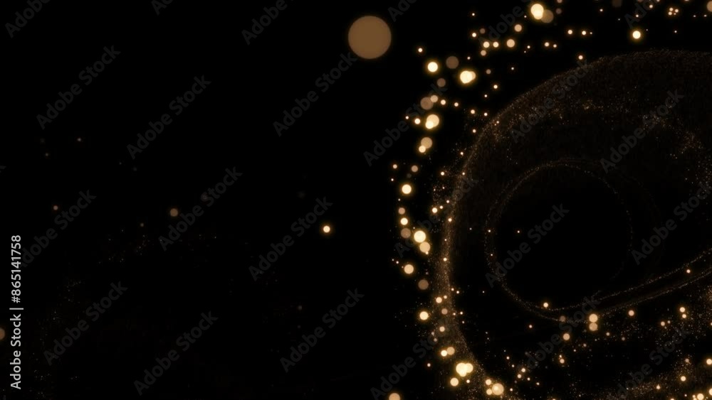 Wall mural particle glow trail bokeh with alpha channel. abstract golden line particles. element footage with a