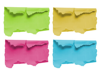 Obraz premium Folded note paper set Mock up an educational model on a transparent background.