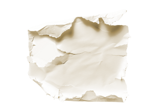 folded note paper Mock up an educational model on a transparent background.