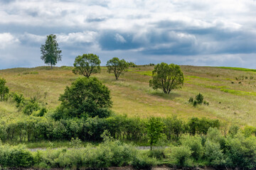 Bicycle route for a trip around Lake Czorsztyn, panorama of the Tatra Mountains