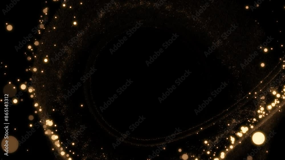 Wall mural particle glow trail bokeh with alpha channel. abstract golden line particles. element footage with a