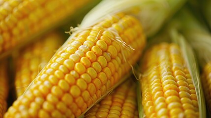 Close up image of golden mature corn