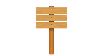 blank wooden road sign on the white background	