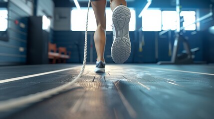 Dynamic Fitness HighSpeed Jumping Rope in Action Athletic Training in Gym