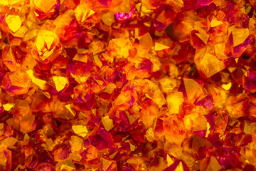 Multi-colored crystal mineral stone. Gems. Mineral crystals in the natural environment. Texture of...