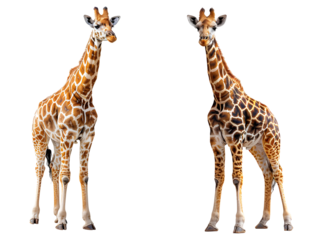 Giraffe set PNG. Giraffe PNG. African wildlife giraffe isolated. Giraffe mammal PNG. African wildlife isolated
