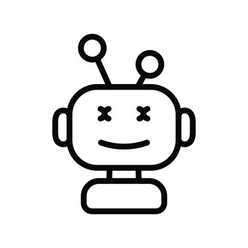 Robot avatar profile vector outline icon