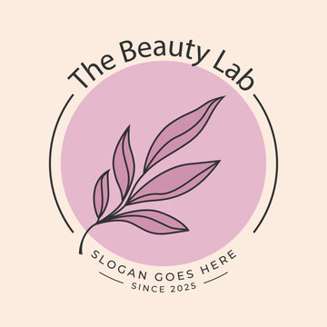 Botanical beauty salon logo template