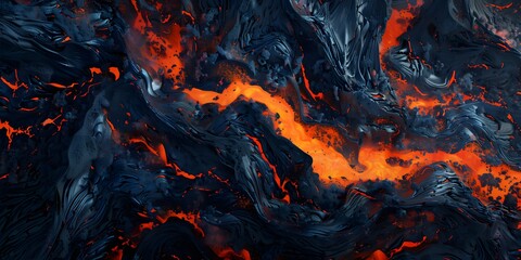 Fototapeta premium Volcanic Chromatics Abstract Flow in Bright Tones, Volcanic Chromatics, Abstract Flow art, Bright color palette, Contemporary art trends