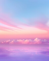 Pastel Sky with Clouds Background Backdrop
