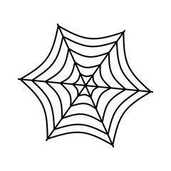 Vector illustration. The vector spider web is highlighted without a background.