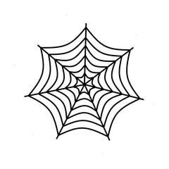 Vector illustration. The vector spider web is highlighted without a background.