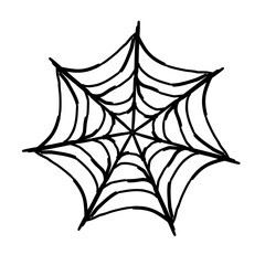 Vector illustration. The vector spider web is highlighted without a background.
