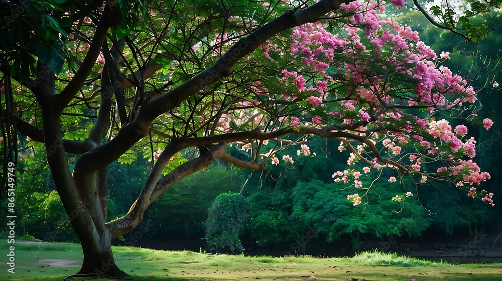 Aufkleber large tree branches in thailand are called crab claw chamcha or red chamchuri is large tree it has m