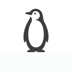 simple eye catching minimalist head penguin vector, black and white, white background