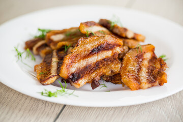 Crispy golden grilled pork belly