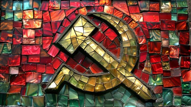 Hammer and sickle mosaic, symbol of communism