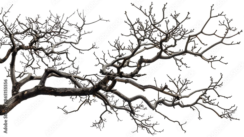 Poster branches without leaves images isolated white background : generative ai