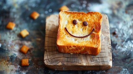 Toast bread with chocolate smile