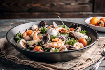 salad with seafood