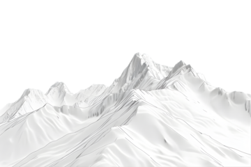 Soft Outline of Mountains on transparent background